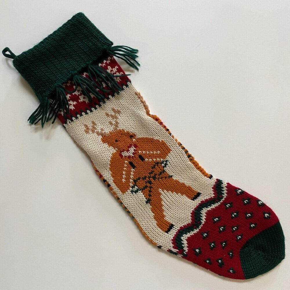Knit Christmas Stocking Xmas Holiday Stocking